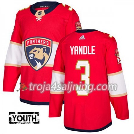 Florida Panthers tröja Keith Yandle 3 Röd 2017-2018 Adidas Authentic - NHL Tröjor Barn
